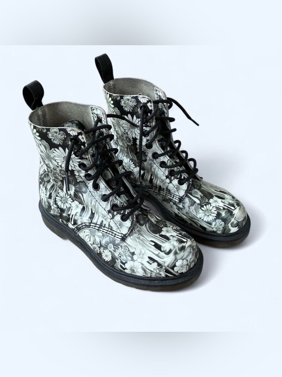 Dr. Martens Shoes - DR MARTENS rare floral slime drip boots punk grunge indie monotone leather
